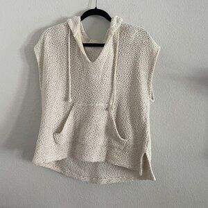 Knit hooded tunic vest tank